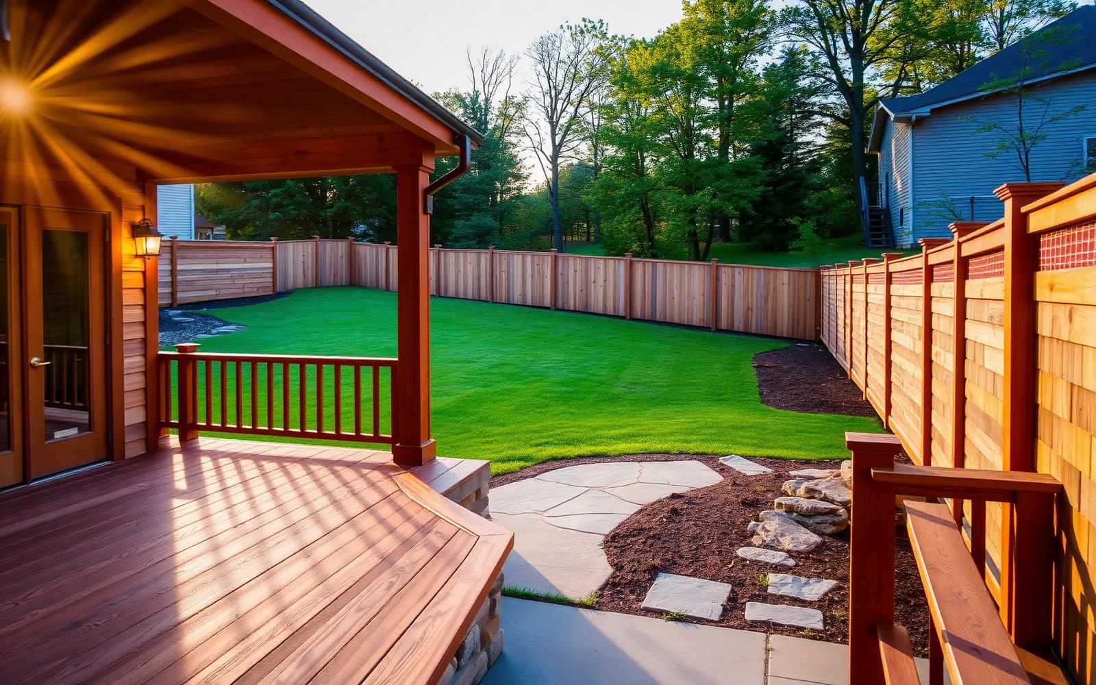 Elite Fence & Deck Co. cedar fence and deck build