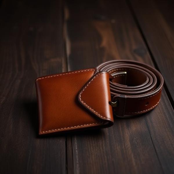 Handmade leather bi-fold and belt